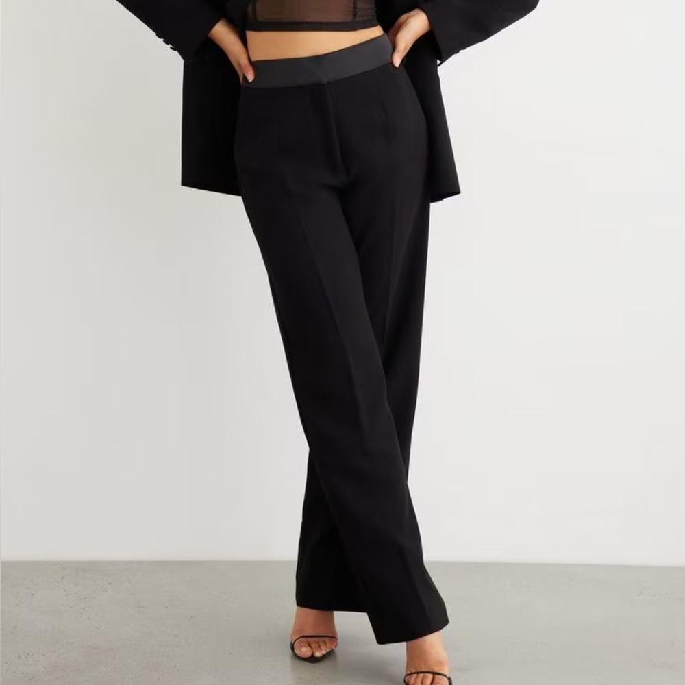 Dynamite Yasmin Straight Pants Satin Trim
